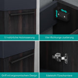 glasvilla Badmöbelset Badezimmermöbel Waschbeckenunterschrank inkl. Waschbecken Anthrazit matt und LED-Badspiegel BxTxH 46x26x63 cm Pisa