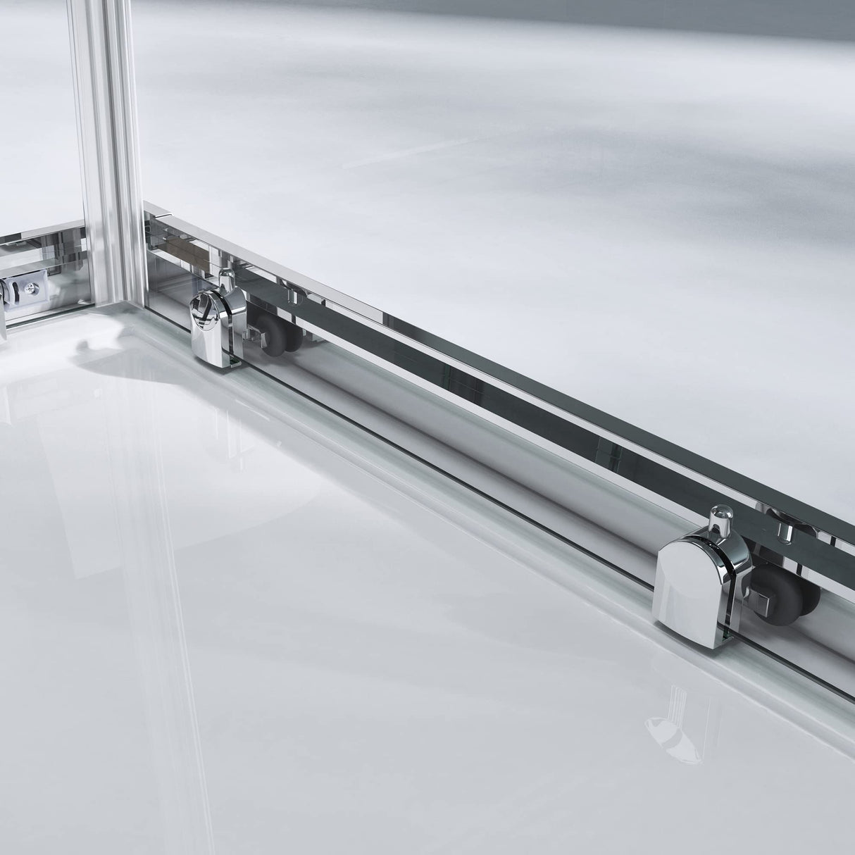 glasvilla Duschkabine mit Doppel-Schiebetür Duschtür Eckeinstieg Echtglas Lotuseffekt 6mm ESG-Sicherheitsglas Ravenna16K