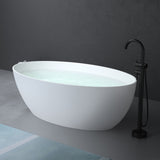 glasvilla Freistehende Badewanne Weiß matt Mineralguss Standbadewanne inkl. Nano-Versiegelung