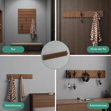 Glasvilla Design – Perchero de pared de madera con 7 ganchos magnéticos abatibles Twigro-01