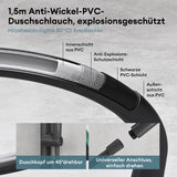 glasvilla Duschsystem mit Thermostat, Duscharmatur Komplettset mit Sicherheitsverriegelung, 3 Strahlarten höhenverstellbar Duschbrause mit Unterauslauf aus Messing  Duschsystem9