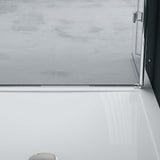 glasvilla Duschtür Nischentür dusche Duschabtrennung Duschkabine mit Drehfalttür ESG-Sicherheitsglas inkl. NANO-Beschichtung in Klarglas und Teilsatiniert Teramo26K+MS