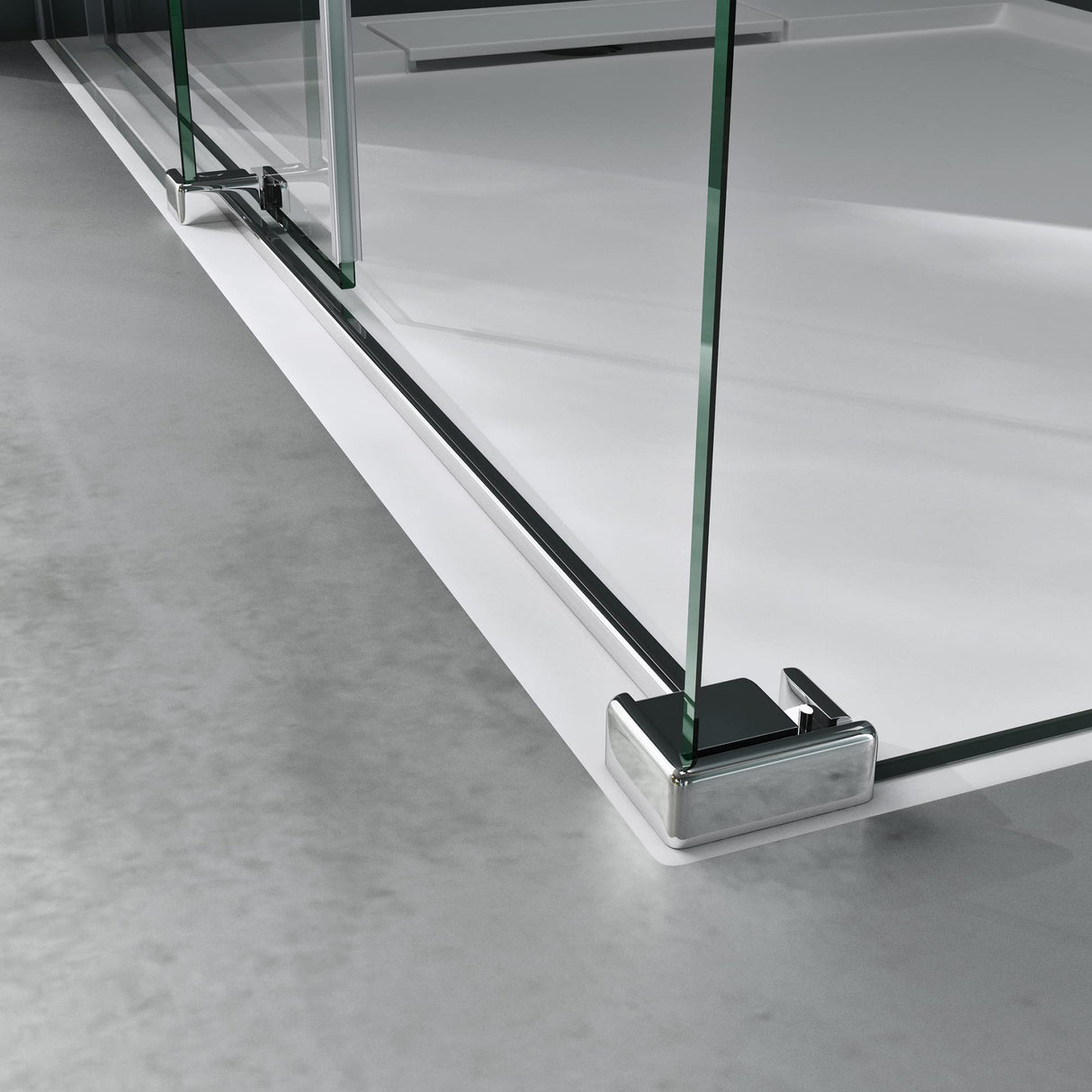 glasvilla Duschkabine Schiebetür Eckdusche 8mm ESG mit NANO-Beschichtung 4-Punkt Halterung Dusche Rav17-2K