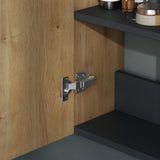 glasvilla Seitenschrank Badezimmerschrank mit 2 Türen und 4 Fächern Badregal Allzweckschrank Badschrank BTH: 35x20x120 cm Verona