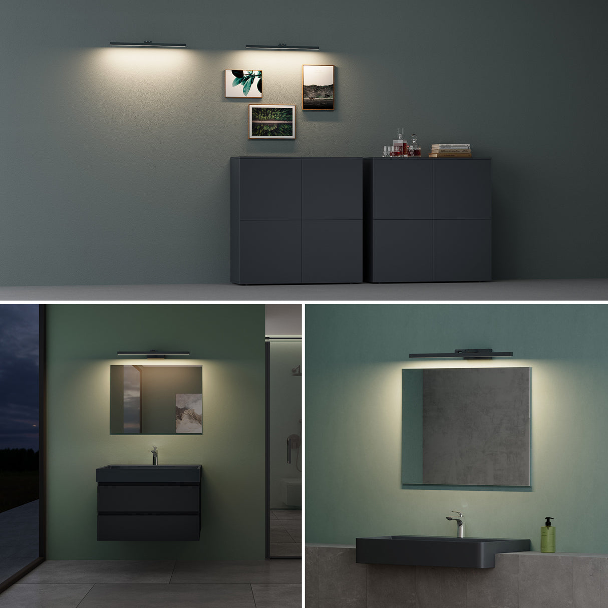 glasvilla Spiegelleuchte  LED Badlampe | Spiegellampe, 4000K Badezimmer Lampe | 180° Drehbar  9W Strahlenschön