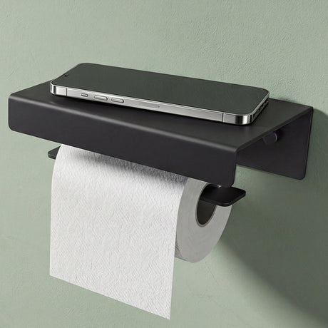 glasvilla Toilettenpapierhalter mit Ablage, Klopapierhalter WC aus Aluminiumlegierung, Toilettenpapier Halterung Rollenhalter  Lino-05