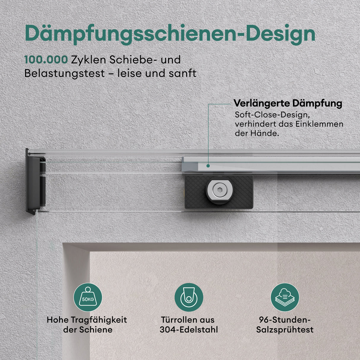 glasvilla Glasschiebetür komplettset Zimmertür Matt Schwarz 8mm ESG-Sicherheitsglas, Schiebetür Glas schwarz gebürstet mit Laufschiene aus Aluminium Muranino-001