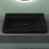 glasvilla Waschbecken Einbauwaschbecken Rechteckige Waschschale aus Mineralguss mit Überlauf Col8