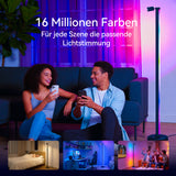 glasvilla Wohnzimmer Dimmbar mit Leselampe, RGBICWW LED Stehlampe mit Warmweiß & 16 Mio. Farben, App & Fernbedienung, 270° Licht, Musik-Sync, für Schlafzimmer Gaming, Lineora-02