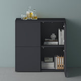 glasvilla Möbel Kommode Aufbewahrungsschrank mit 4 Türen Sideboard Schrank Mehrzweckschrank Schrank04