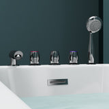 glasvilla Freistehende Badewanne Rechteck Sanitäracryl mit Armatur Standbadewanne