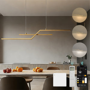 Suspension glasvilla 105cm LED Lampe à suspendre linéaire design 3000K/4000K/6000K Câble réglable 18W Luminaire Alivetta7085