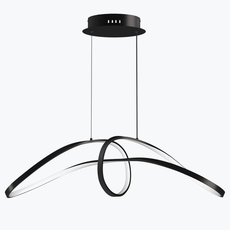 glasvilla Pendelleuchte 90cm LED Hängelampe Dynamisches Wellendesign 3000K/4000K/6000K Verstellbares Kabel 30W Schwarz Hängeleuchte für Esszimmer Wohnzimmer Schlafzimmer