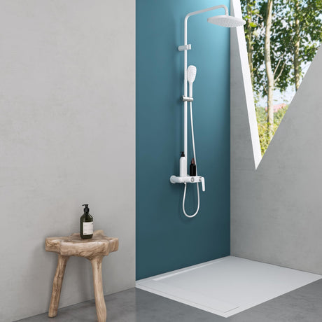 glasvilla Duschsystem mit Hand- und Kopfbrause Regendusche Duscharmatur mit Wandhalterungs-Set