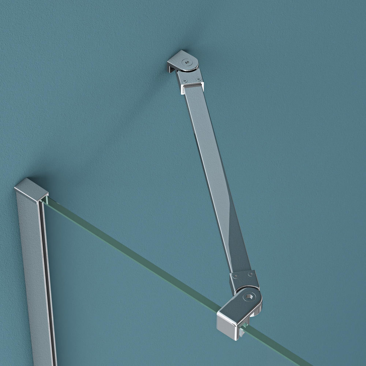 glasvilla Haltestange Duschwand Duschabtrennung Duschglaswand | Stabilisator für Walk in Dusche | um 180°schwenkbar für 6-10 mm Glasstärke