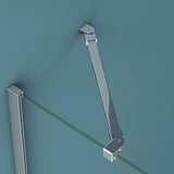 glasvilla Haltestange Duschwand Duschabtrennung Duschglaswand | Stabilisator für Walk in Dusche | um 180°schwenkbar für 6-10 mm Glasstärke