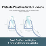 glasvilla Duschdichtung Duschlippe | Duschtürdichtung 6mm - 8mm Glasstärke | Ersatzdichtung Duschtür Duschwand gerade