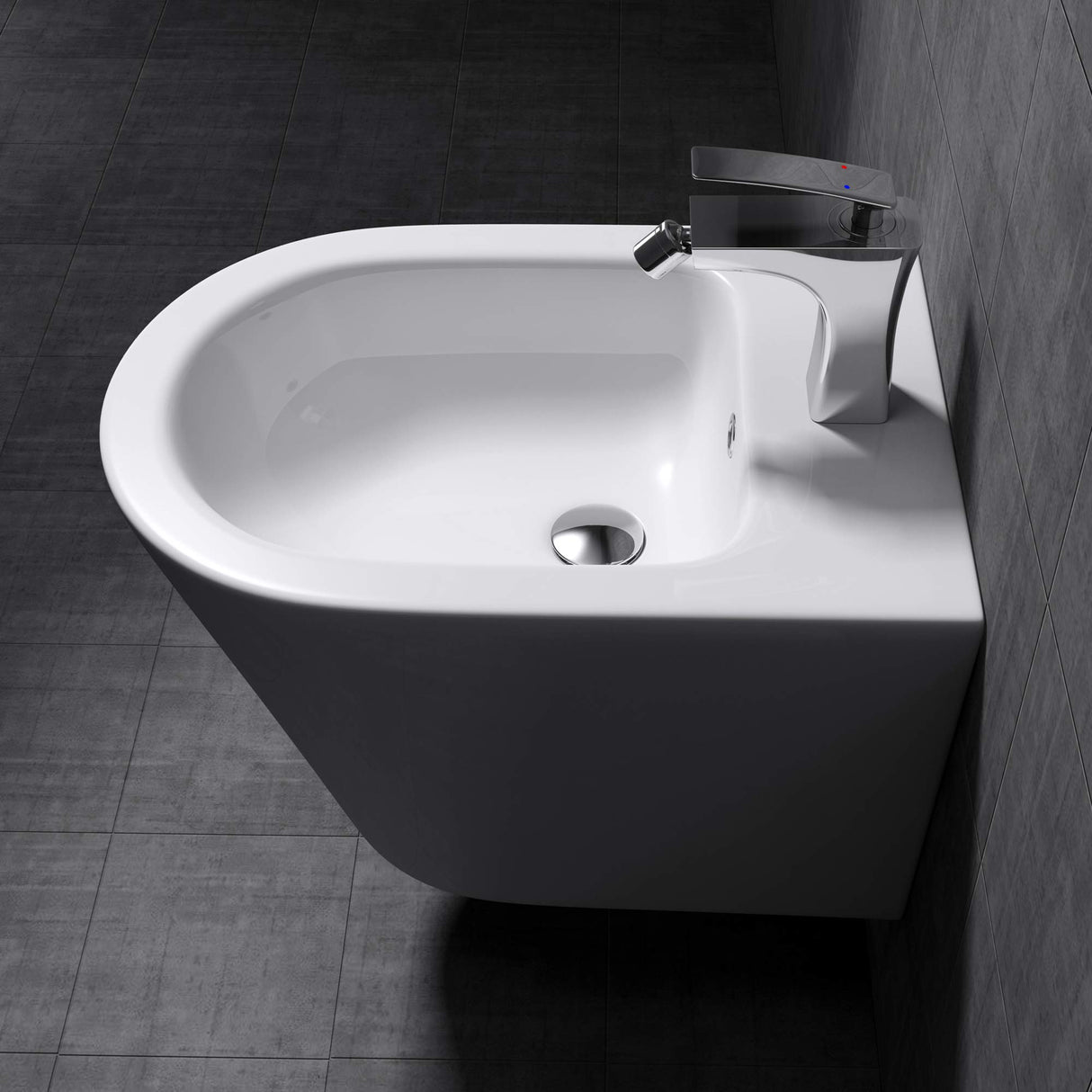 glasvilla Wand Bidet Keramik Bidet Hänge-Bidet WC-Bidet Formschön Weiß