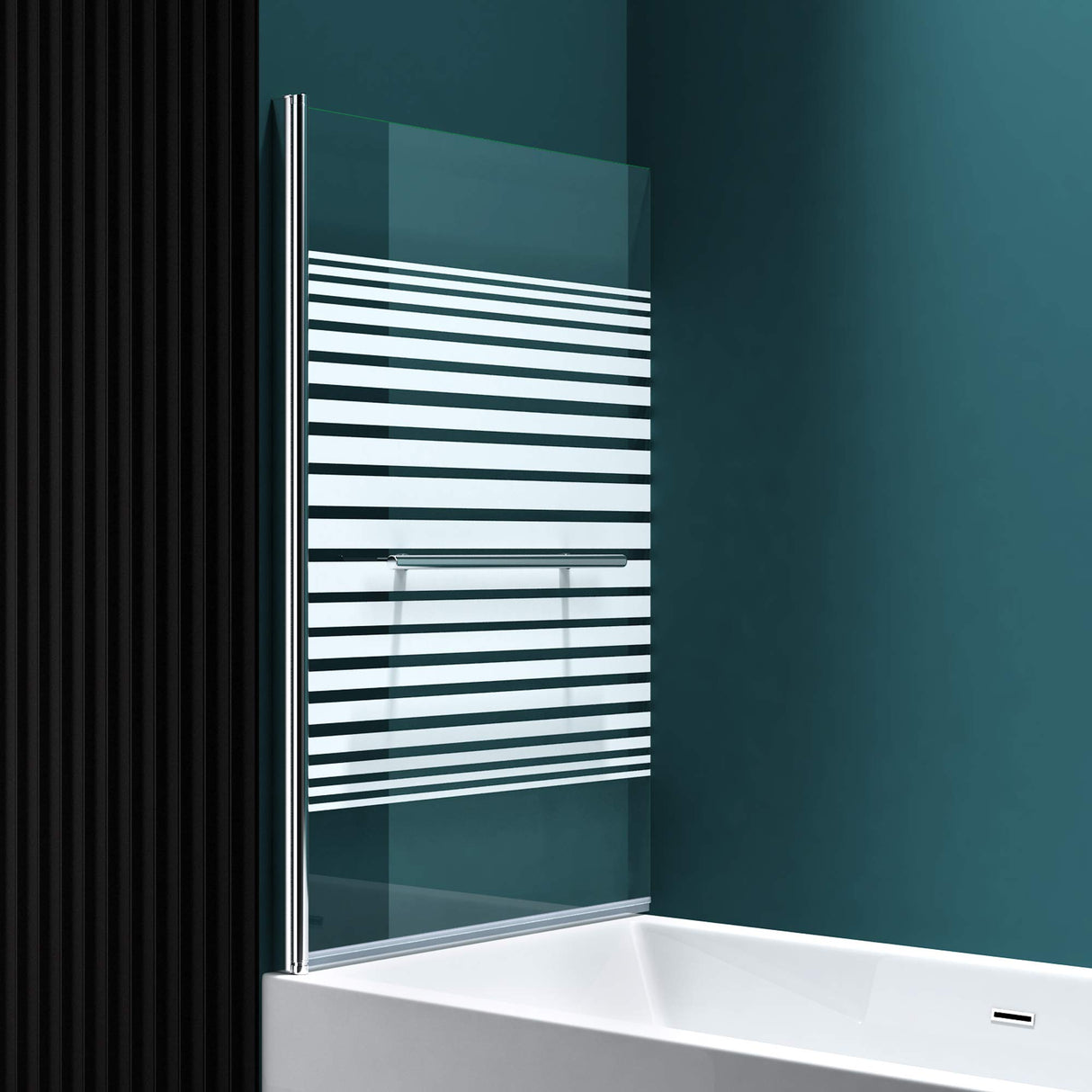 glasvilla Duschwand für Badewanne Badewannenwand faltbar 180° Sicherheitsglas mit NANO 90x140cm Badewannentrennwand Badewannenaufsatz Cortona1121