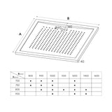 glasvilla Duschwanne Duschtasse Antirutsch aus hochwertigem Acryl Rechteckig 70-140cm Lucia