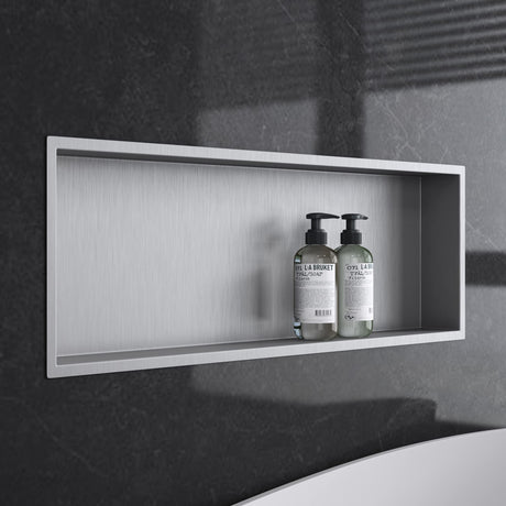 glasvilla Duschnische Bad  Wandnische befliesbar aus Edelstahl Duschregal einfache Montage