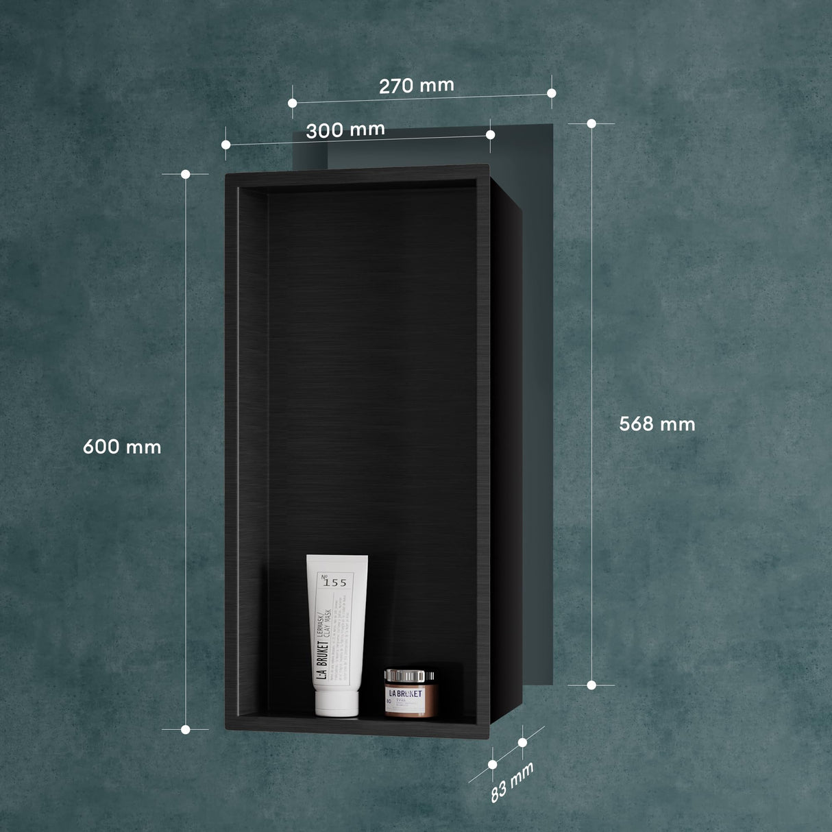 glasvilla Duschnische Bad  Wandnische befliesbar aus Edelstahl Duschregal einfache Montage