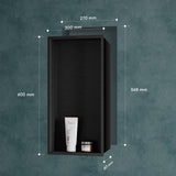 glasvilla Duschnische Bad  Wandnische befliesbar aus Edelstahl Duschregal einfache Montage