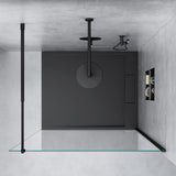 glasvilla Duschwand für Dusche Duschabtrennung Walk-In ESG-Sicherheitsglas 8mm NANO Glas BRAM1&BRAM3 Bremen1 Schwarz