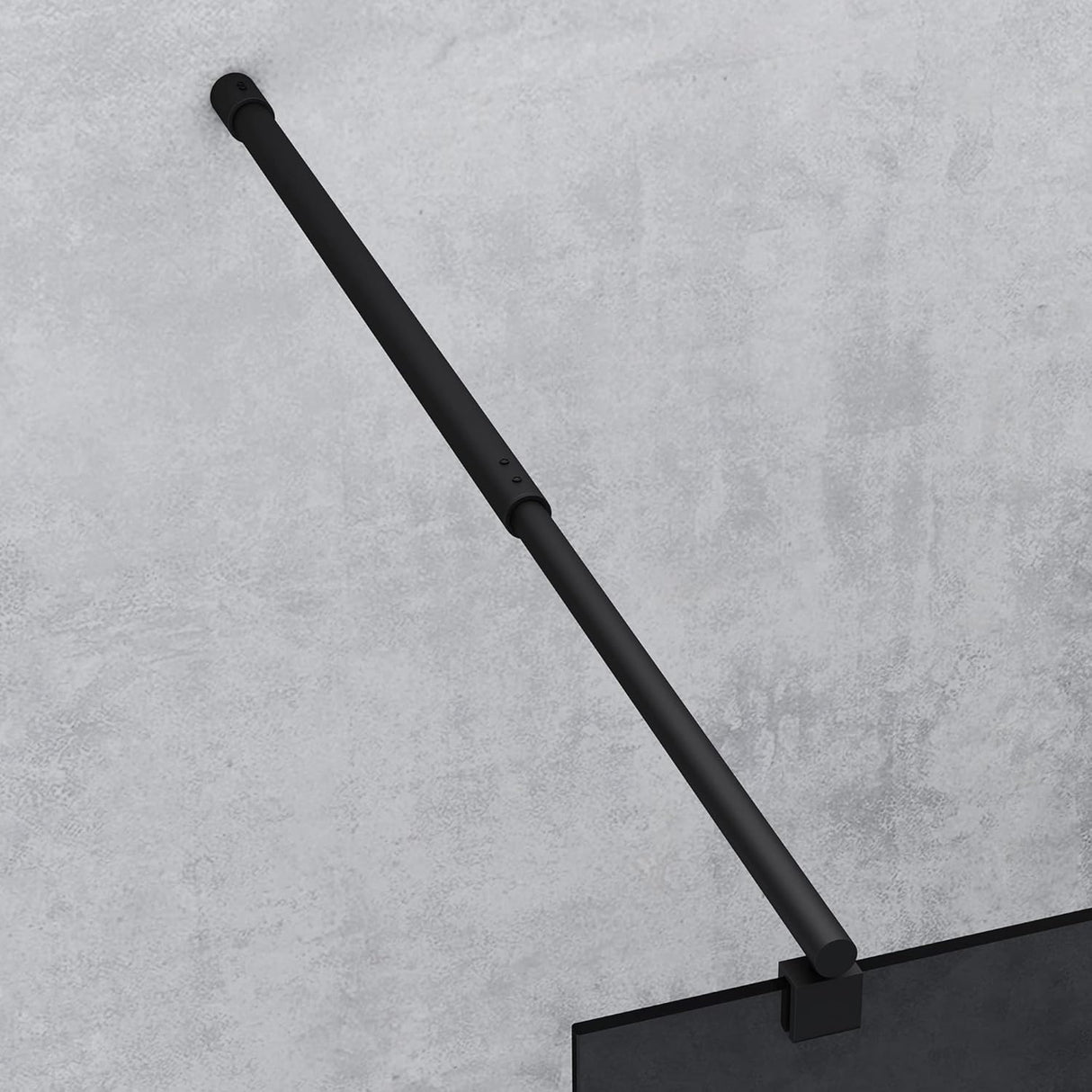 glasvilla Duschwand für Dusche Duschabtrennung Walk-In ESG-Sicherheitsglas 10mm NANO Glas BRAM1&BRAM3 Bremen2 Schwarz