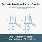 glasvilla Duschdichtung PVC | Duschtürdichtung für 6 - 8mm Glasstärke | Ersatzdichtung für Duschtüren & Duschkabinen