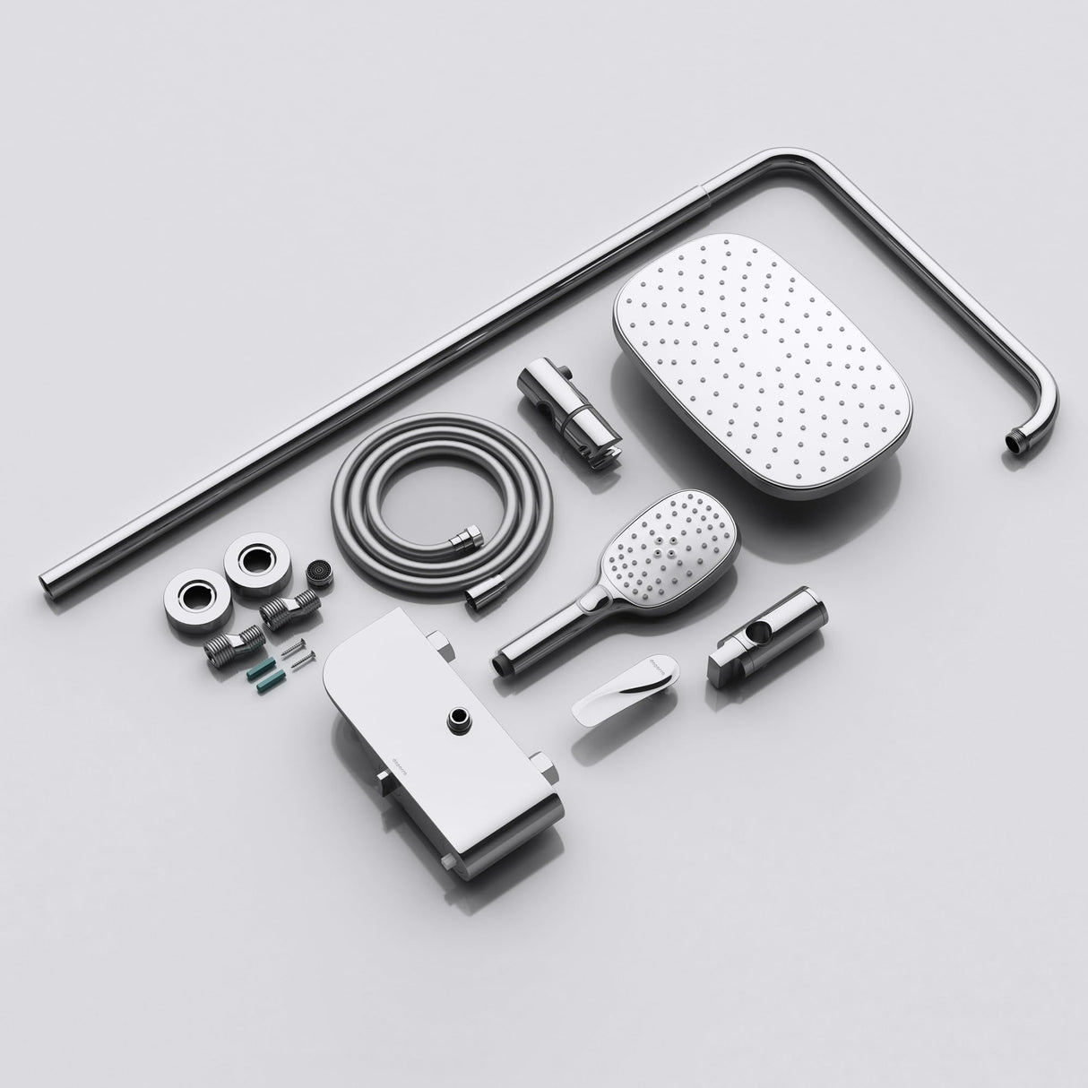 glasvilla Duschsystem mit Hand- und Kopfbrause Regendusche Duscharmatur mit Wandhalterungs-Set