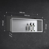 glasvilla Duschnische Bad  Wandnische befliesbar aus Edelstahl Duschregal einfache Montage