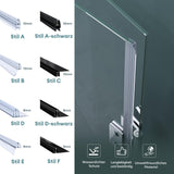 glasvilla Duschdichtung Duschlippe | Duschtürdichtung 6mm - 8mm Glasstärke | Ersatzdichtung Duschtür Duschwand gerade