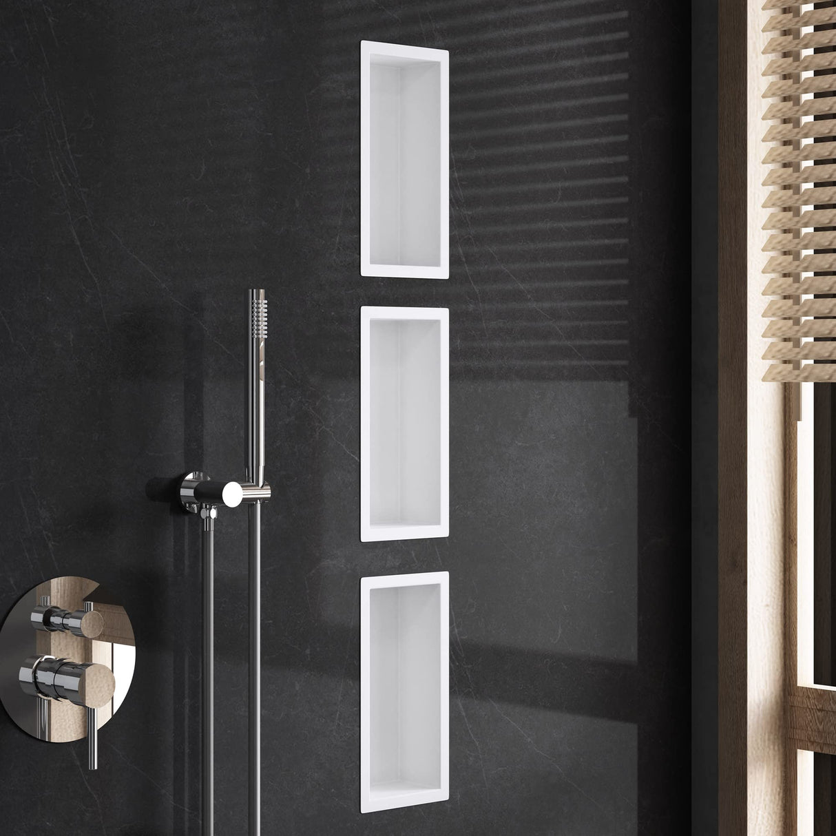 glasvilla Duschnische Bad  Wandnische befliesbar aus Edelstahl Duschregal einfache Montage