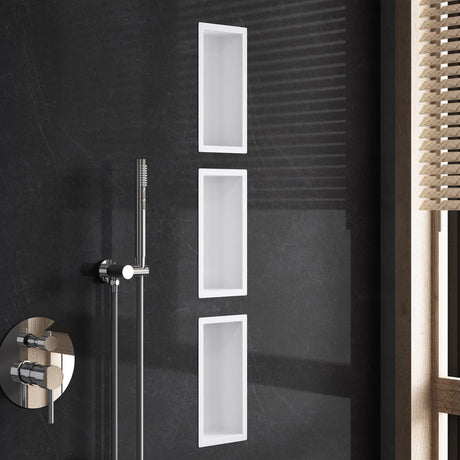 glasvilla Duschnische Bad  Wandnische befliesbar aus Edelstahl Duschregal einfache Montage