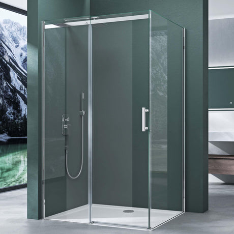 Glasvilla  Duschkabine Duschabtrennung 8mm Sicherheitsglas mit NANO Eck-Dusche mit Schiebetür Ravenna18