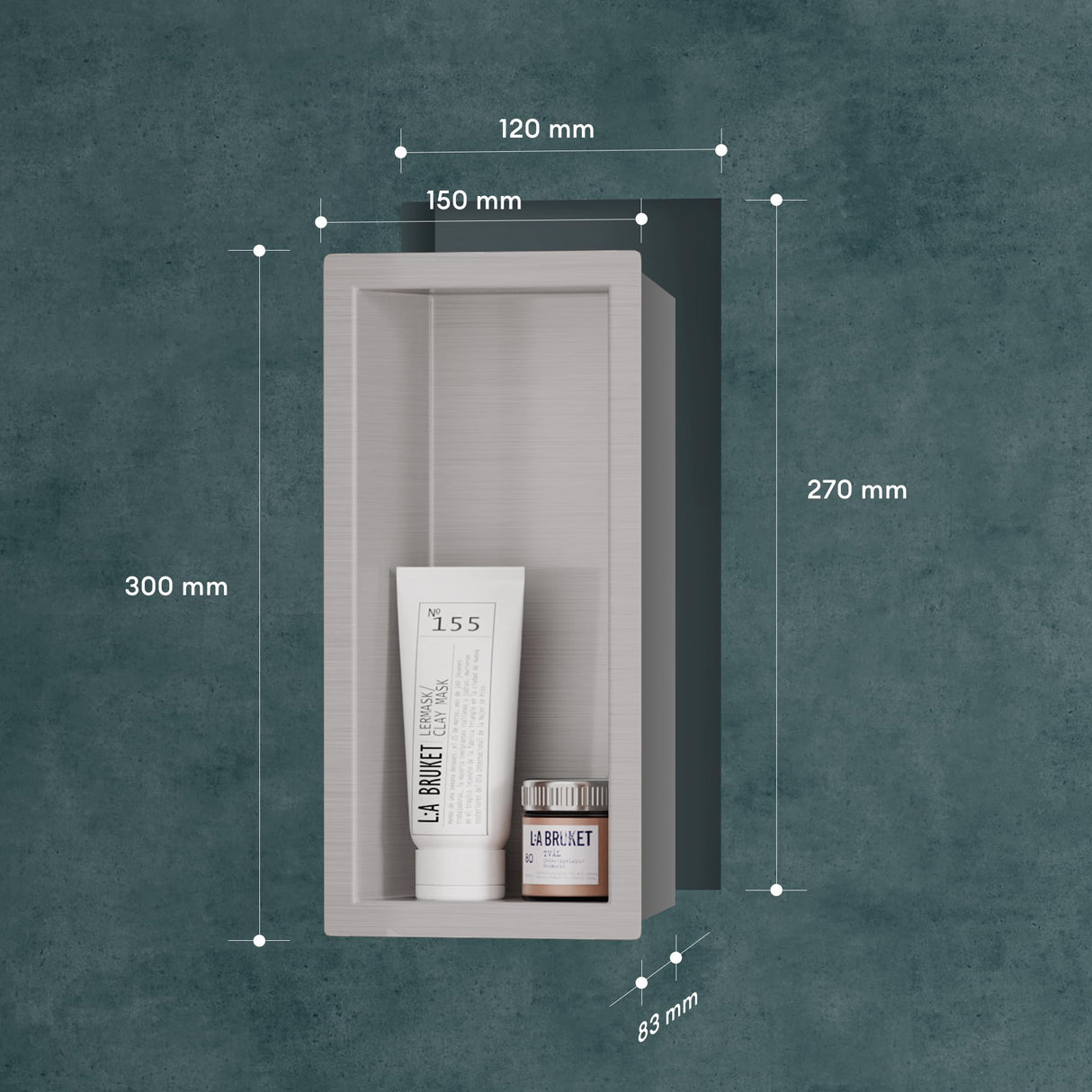 glasvilla Duschnische Bad  Wandnische befliesbar aus Edelstahl Duschregal einfache Montage