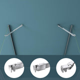 glasvilla Haltestange Duschwand Duschabtrennung Duschglaswand | Stabilisator für Walk in Dusche | um 180°schwenkbar für 6-10 mm Glasstärke