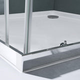 glasvilla Duschkabine mit Doppel-Schiebetür Duschtür Eckeinstieg Echtglas Lotuseffekt 6mm ESG-Sicherheitsglas Ravenna16MS