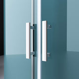 glasvilla Duschabtrennung Duschkabine Aluminiumrahmen ESG-Sicherheitsglas Klarglas Doppeltüre Ravenna50K