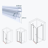 glasvilla Duschdichtung PVC | Duschtürdichtung für 6 - 8mm Glasstärke | Ersatzdichtung für Duschtüren & Duschkabinen
