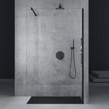 glasvilla Duschwand für Dusche Duschabtrennung Walk-In ESG-Sicherheitsglas 8mm NANO Glas BRAM1&BRAM3 Bremen1 Schwarz