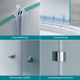 glasvilla Duschkabine U Form Dusche halbkreis 6mm ESG-Sicherheitsglas mit Easy-Clean Nano-Beschichtung Ravenna03