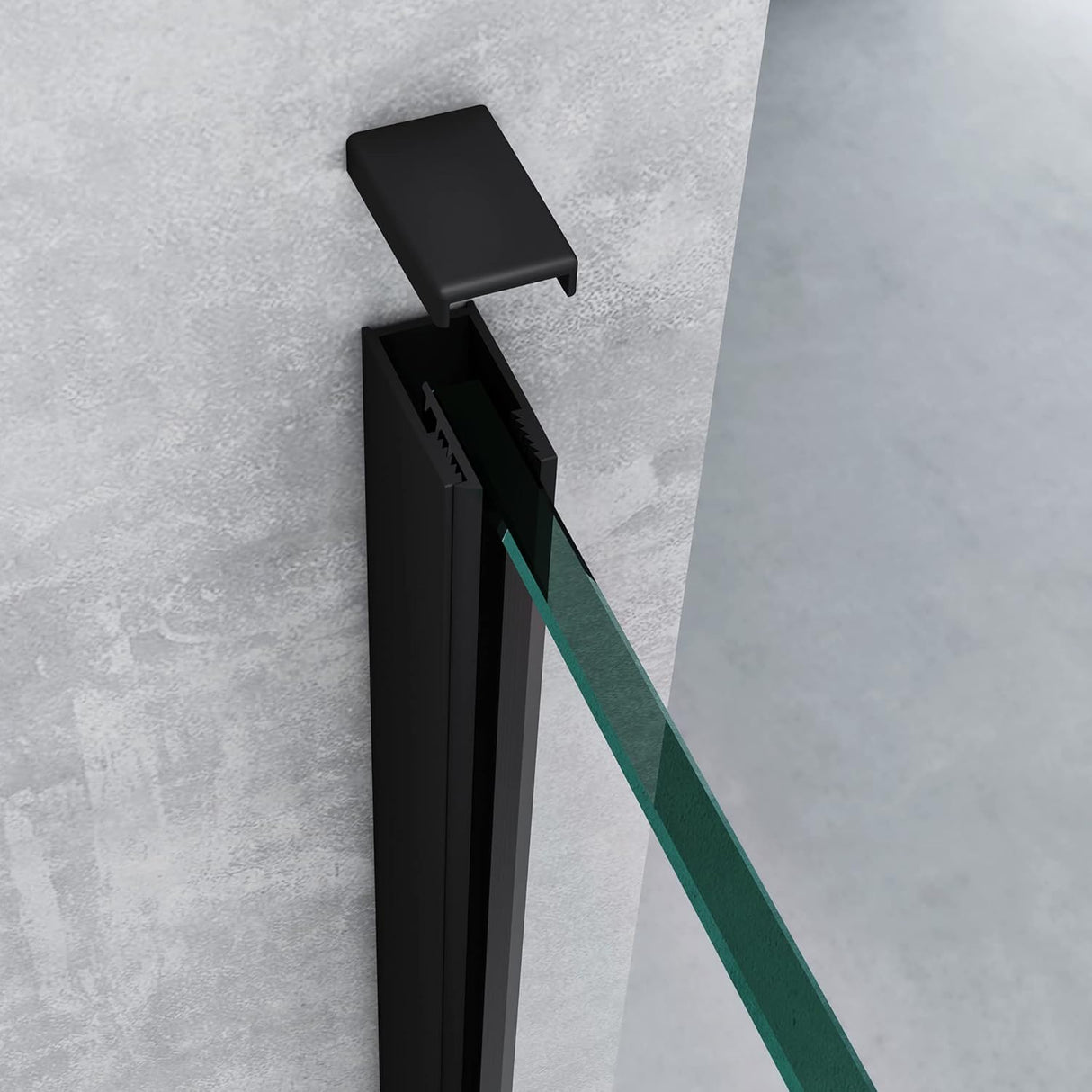 glasvilla Duschwand für Dusche Duschabtrennung Walk-In ESG-Sicherheitsglas 10mm NANO Glas BRAM1&BRAM3 Bremen2 Schwarz