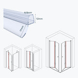 glasvilla Duschdichtung Duschlippe | Duschtürdichtung 6mm - 8mm Glasstärke | Ersatzdichtung Duschtür Duschwand gerade