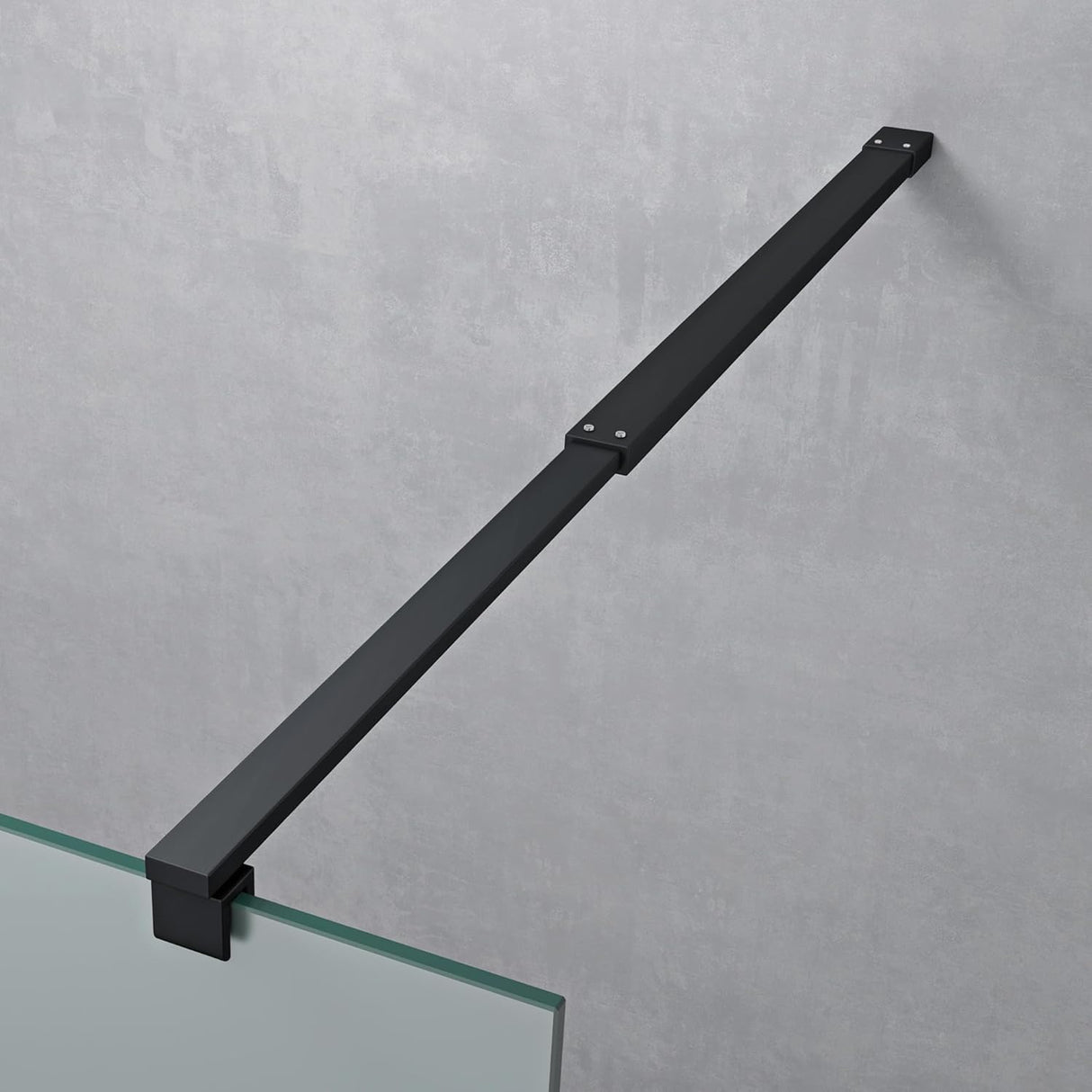 glasvilla Duschwand für Dusche Duschabtrennung Walk-In ESG-Sicherheitsglas 10mm NANO Glas BRAM1&BRAM3 Bremen2 Schwarz