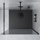 glasvilla Duschwand für Dusche Duschabtrennung Walk-In ESG-Sicherheitsglas 10mm NANO Glas BRAM1&BRAM3 Bremen2 Schwarz