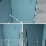 glasvilla Haltestange Duschwand Duschabtrennung Duschglaswand | Stabilisator für Walk in Dusche | um 180°schwenkbar für 6-10 mm Glasstärke