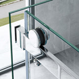 glasvilla U-Form Duschkabine Rahmenlos 195cm Schiebetür Duschabtrennung 8mm ESG Nano Klarglas 4-Punkt Halterung Duschwand Rav17-2UK