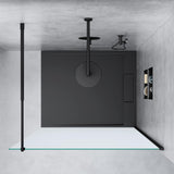 glasvilla Duschwand für Dusche Duschabtrennung Walk-In ESG-Sicherheitsglas 8mm NANO Glas BRAM1&BRAM3 Bremen1 Schwarz